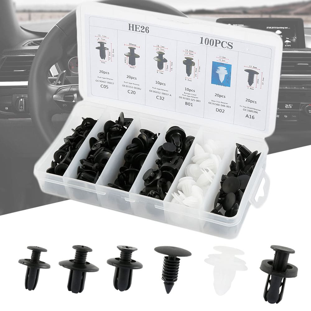 Caja de 100 Clips de Fijación Universal