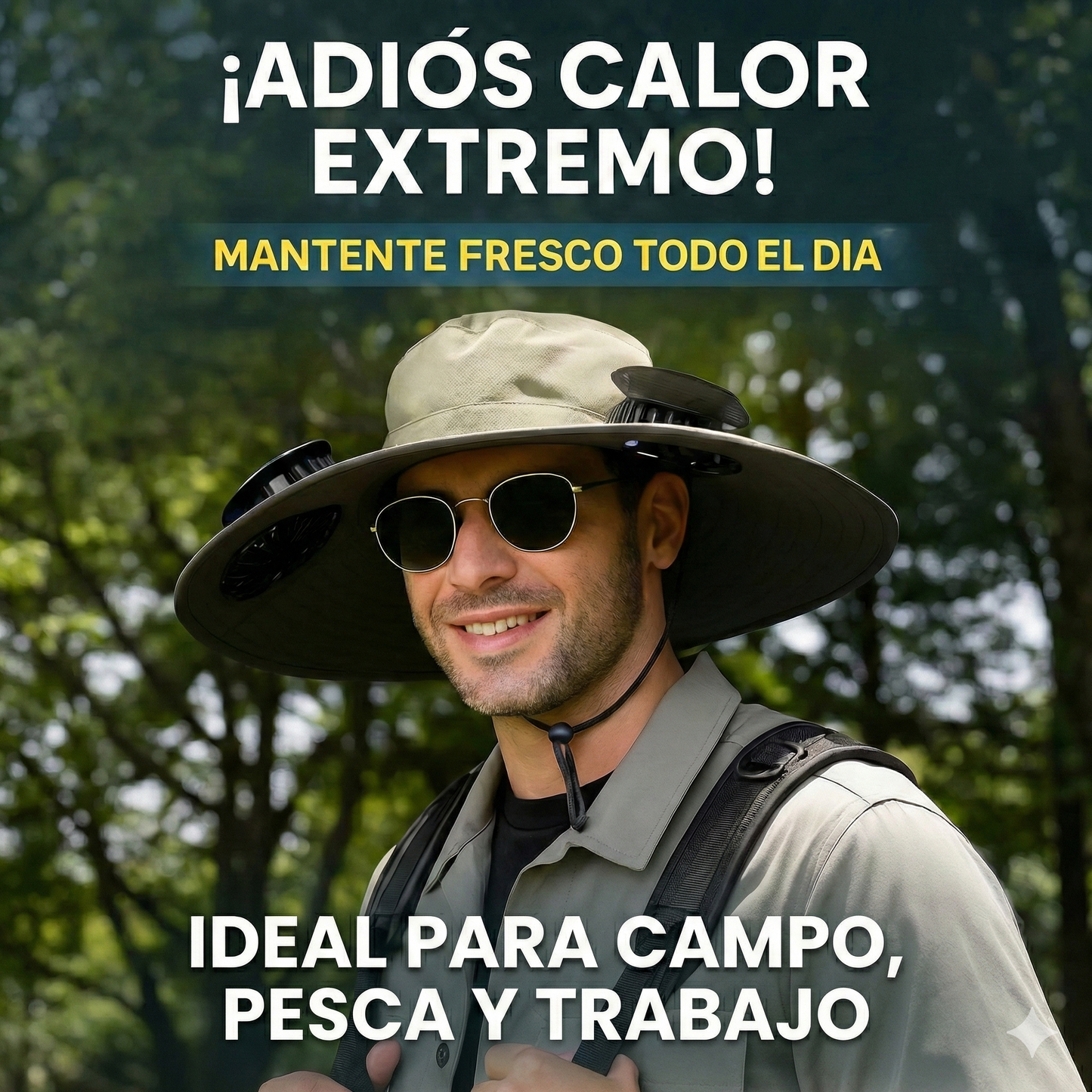 Sombrero con Ventiladores Solar - AIR PRO